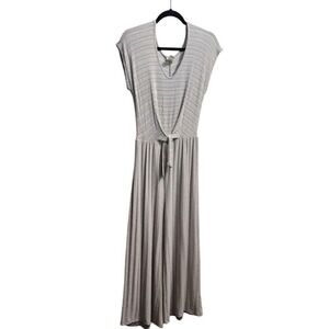 Caution To‎ The Wind Jumpsuit Maxi Dress Striped Tie Waist Casual Large